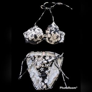 Victoria's Secret String Bikini Hawaiian Black and White Print. 3…
